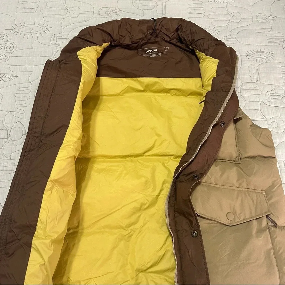 NWT Men’s Prana Timber Trail Vest Shire Colorblock Duck Down/Feather Fill